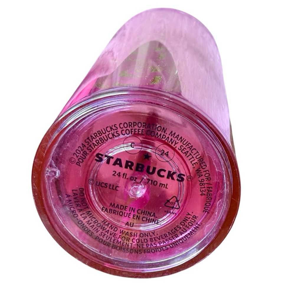 Starbucks Wicked tumbler cold beverage pink & gold cup 2024 - Picture 4 of 8